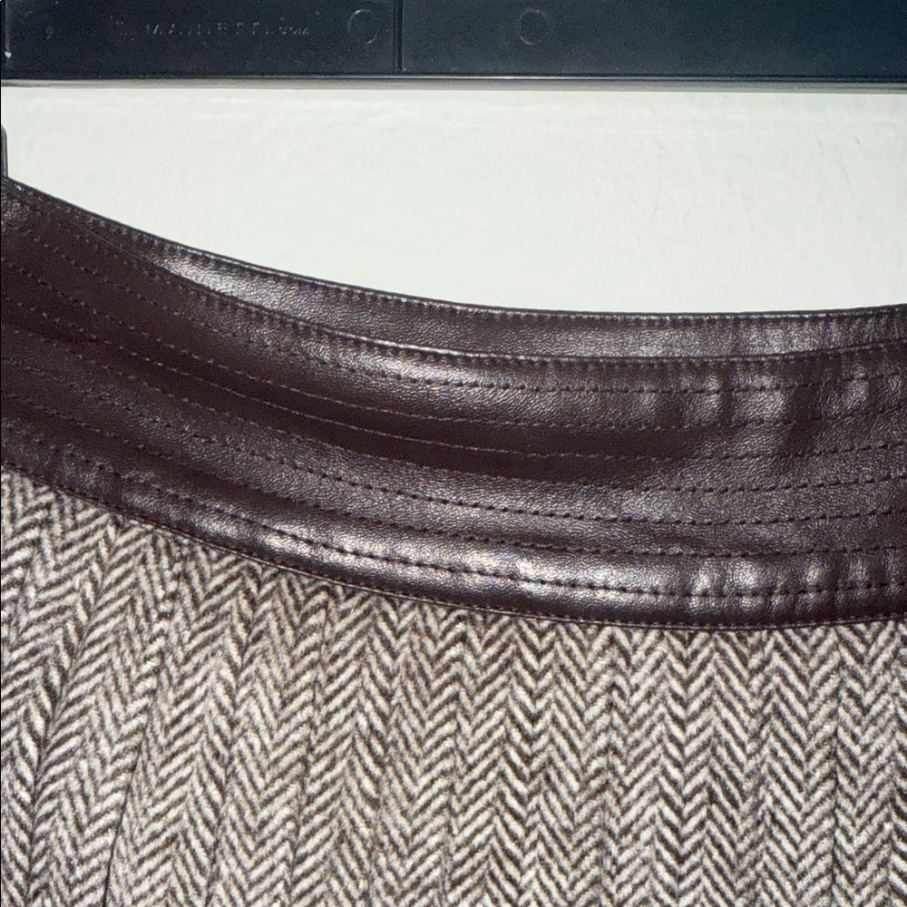 Altar’d State Elegant Brown Tweed Pleated Skirt - medium. B4 - Picture 3 of 6